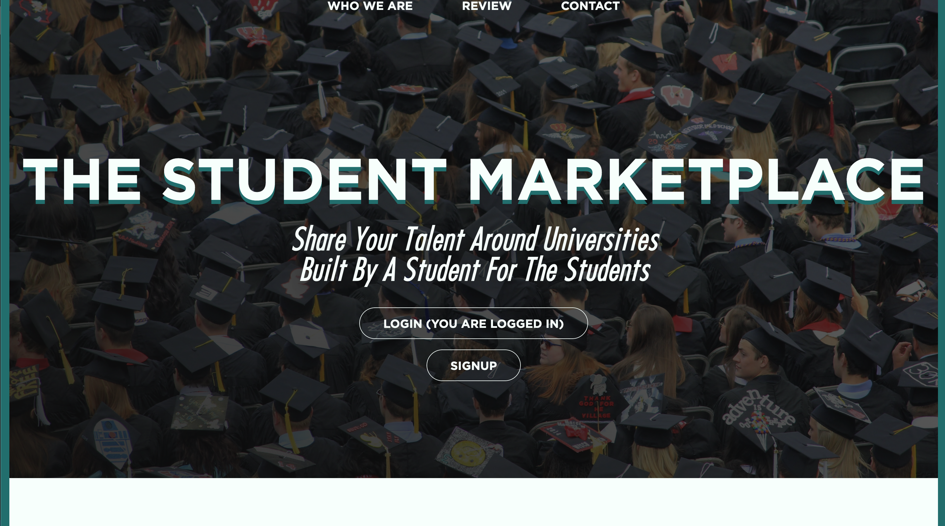 Student Marketplace website preview